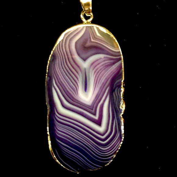 🌈Purple Agate Pendant - Picture 2 of 3